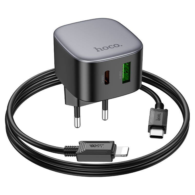 Мережевий зарядний пристрій HOCO CS32A TYPE-C PD 20W + USB QC 3.0 + КАБЕЛЬ Type-C - Lightning