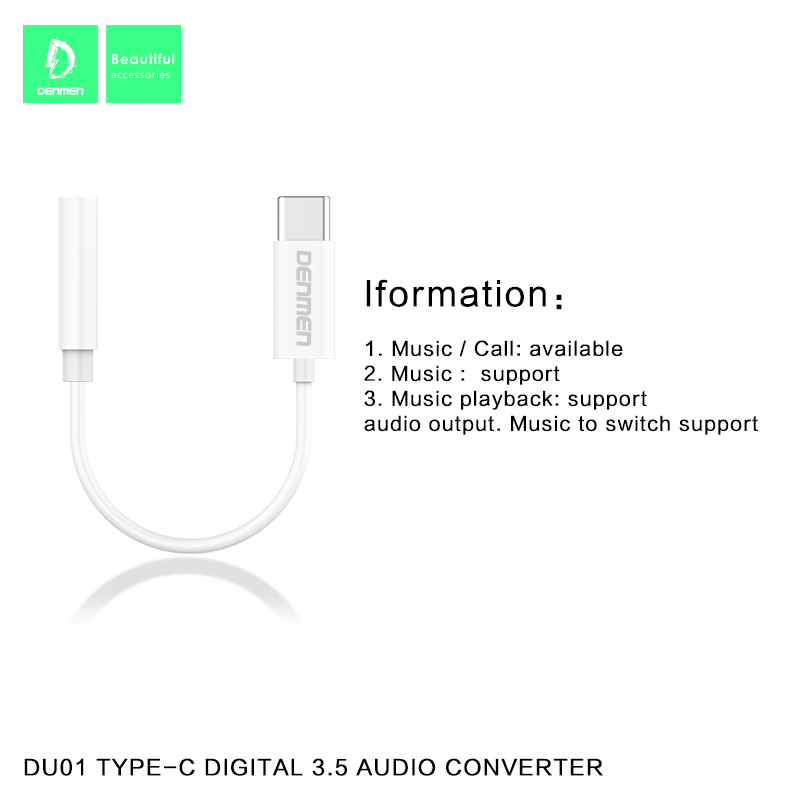 Audio converter DENMEN DU01 type-c to 3.5mm Audio converter DENMEN DU01 type-c to 3.5mm