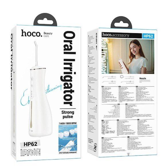 HOCO HP62 Універсальний електричний іригатор для ротової порожнини, БІЛИЙ HOCO HP62 Універсальний електричний іригатор для ротової порожнини, БІЛИЙ