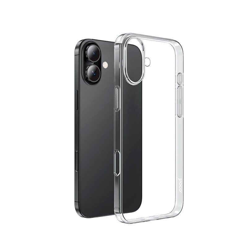 Силіконова накладка HOCO LIGHT SERIES для APPLE iPhone 16 6.1", прозорий Силіконова накладка HOCO LIGHT SERIES для APPLE iPhone 16 6.1", прозорий