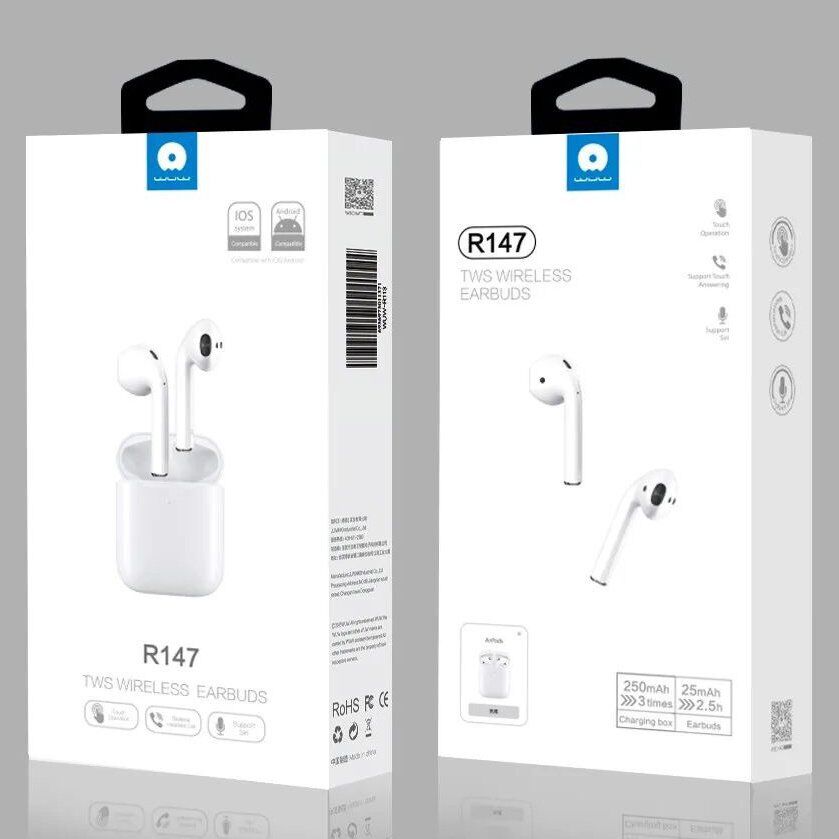 Бездротові навушники WUW R147 TWS, білий (20) Бездротові навушники WUW R147 TWS, білий (20)