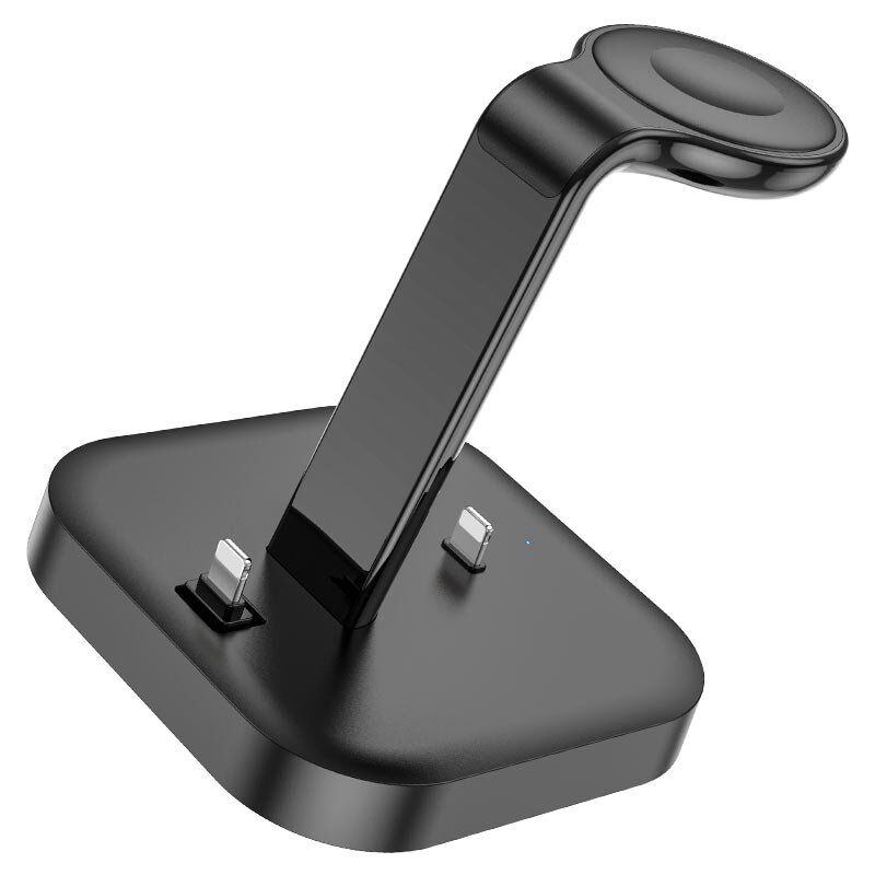 Бездротовий зарядний пристрій HOCO CW43 3в1 для смартфона, навушників і годинника, 15W, чорний