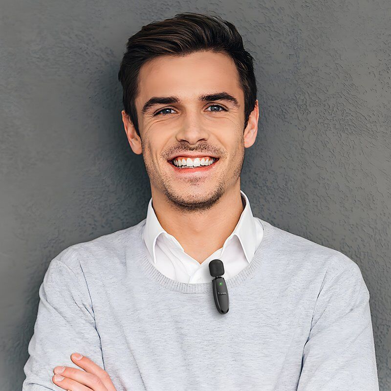 Бездротовий петличний мікрофон HOCO L15 Dual-mic clip-on Lightning / Type-C Бездротовий петличний мікрофон HOCO L15 Dual-mic clip-on Lightning / Type-C