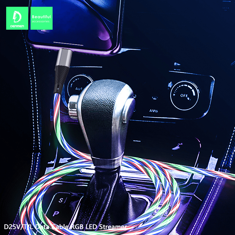Кабель USB Denmen D25L USB - Lightning 2.4A RGB LED STREAMER CABLE Кабель USB Denmen D25L USB - Lightning 2.4A RGB LED STREAMER CABLE