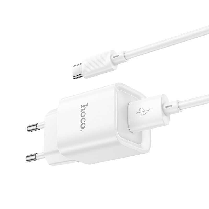 Мережевий зарядний пристрій HOCO C145A USB QC3.0 + кабель USB - TYPE-C, БІЛИЙ Мережевий зарядний пристрій HOCO C145A USB QC3.0 + кабель USB - TYPE-C, БІЛИЙ