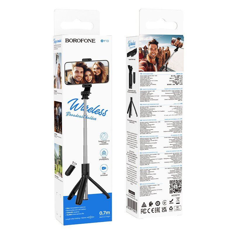 Монопод для селфі з триногою Borofone BY13 Nube live, ЧОРНИЙ Монопод для селфі з триногою Borofone BY13 Nube live, ЧОРНИЙ