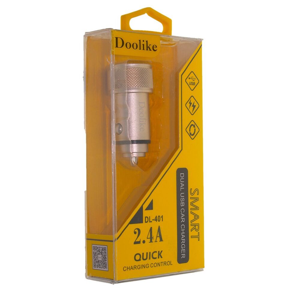 Автомобільний зарядний пристрій Doolike DL-401 2.4A 2USB METALL РОЖОВЕ-ЗОЛОТО Автомобільний зарядний пристрій Doolike DL-401 2.4A 2USB METALL РОЖОВЕ-ЗОЛОТО