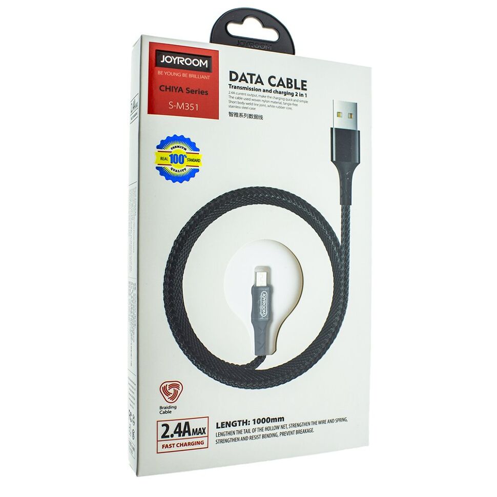 Кабель USB JOYROOM S-M351 USB - micro USB ЧОРНИЙ Кабель USB JOYROOM S-M351 USB - micro USB ЧОРНИЙ