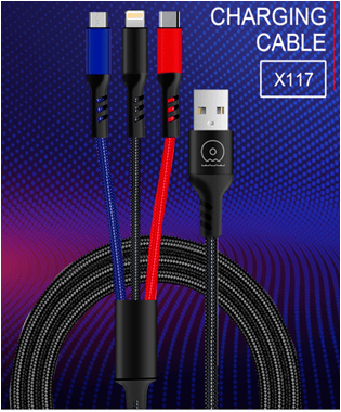Кабель USB WUW X117 2,4A 3в1 (55) Кабель USB WUW X117 2,4A 3в1 (55)