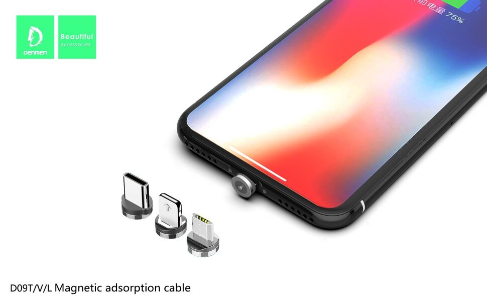 Конектор магнітний круглий Denmen C09V MAGNETIC PLUG MICRO