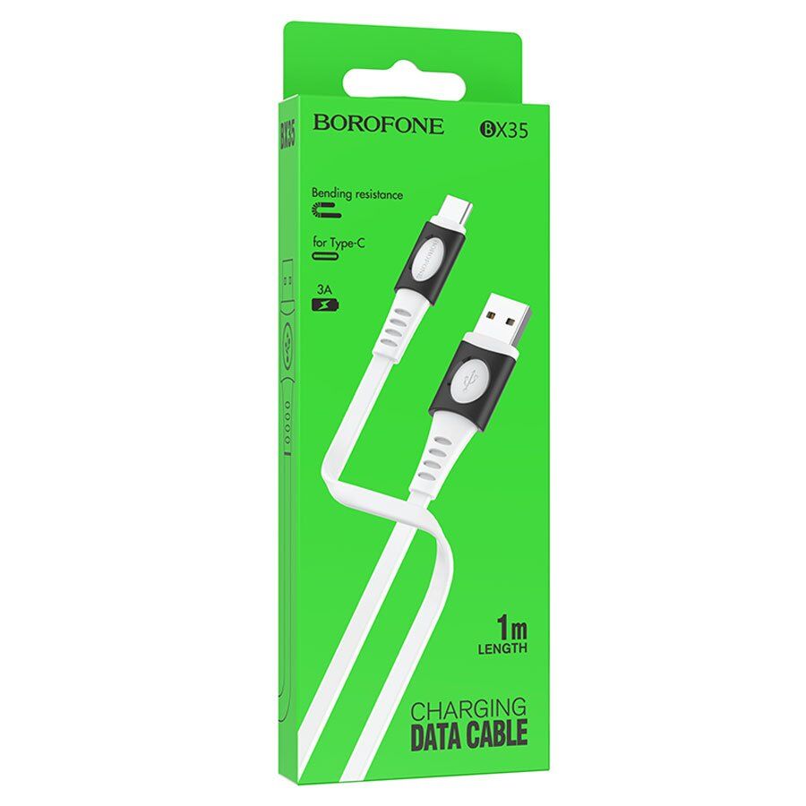 USB кабель BOROFONE BX35 3A 1m USB - Type-C, БІЛИЙ USB кабель BOROFONE BX35 3A 1m USB - Type-C, БІЛИЙ