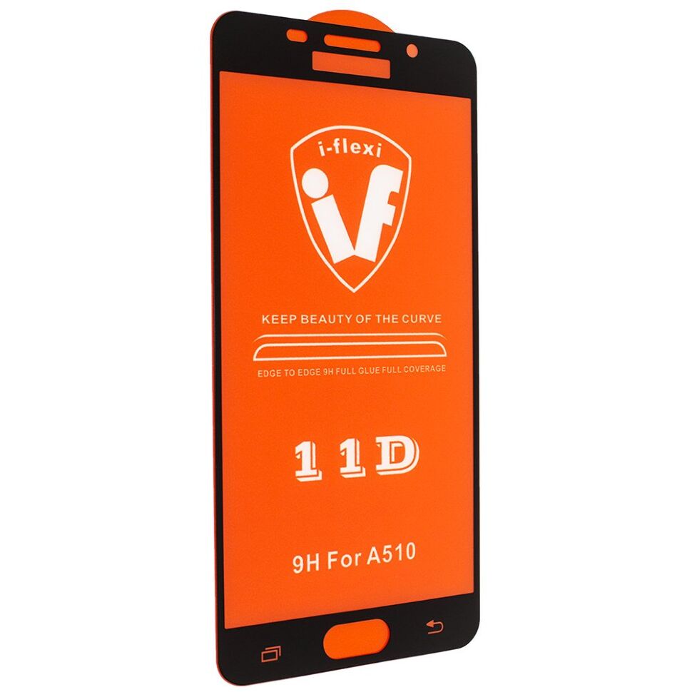 Скло 11D 9H i-flexi FULL GLUE SAMSUNG A510 Galaxy A5 (2016) в упаковці ЧОРНИЙ Скло 11D 9H i-flexi FULL GLUE SAMSUNG A510 Galaxy A5 (2016) в упаковці ЧОРНИЙ
