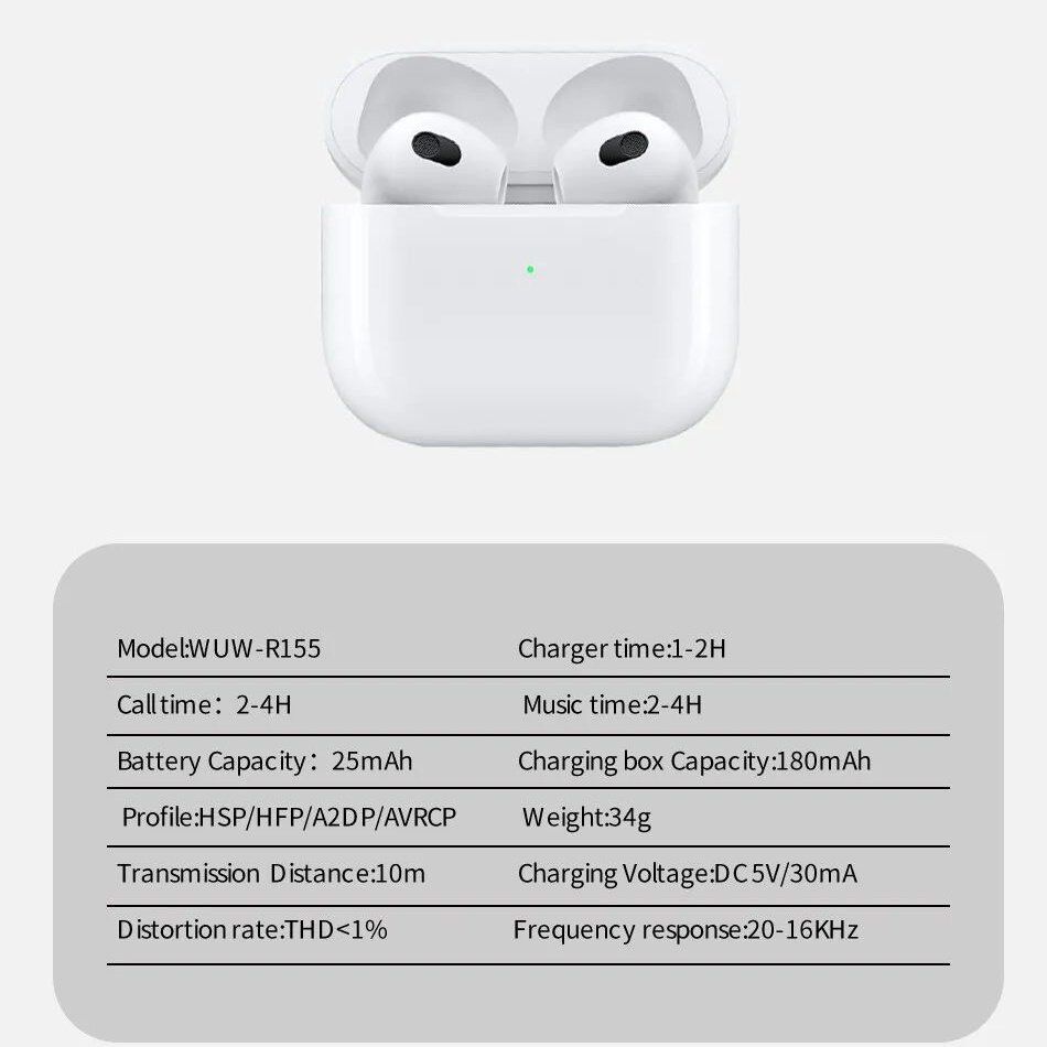 Бездротові навушники WUW R155 TWS Wireless earbuds (40) Бездротові навушники WUW R155 TWS Wireless earbuds (40)