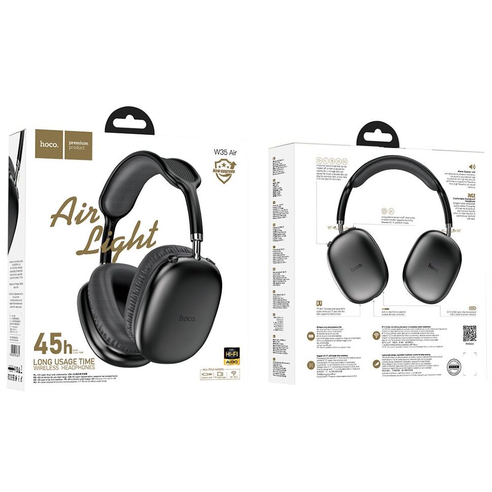 Бездротові повнорозмірні навушники HOCO W35 Air Triumph, чорний
