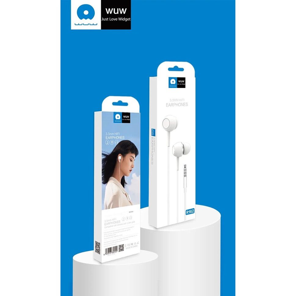 Дротові навушники WUW R162, білий Дротові навушники WUW R162, білий
