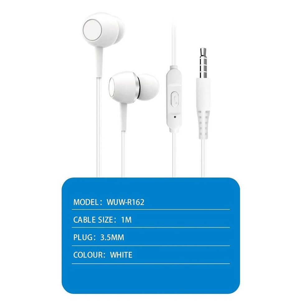 Дротові навушники WUW R162, білий Дротові навушники WUW R162, білий