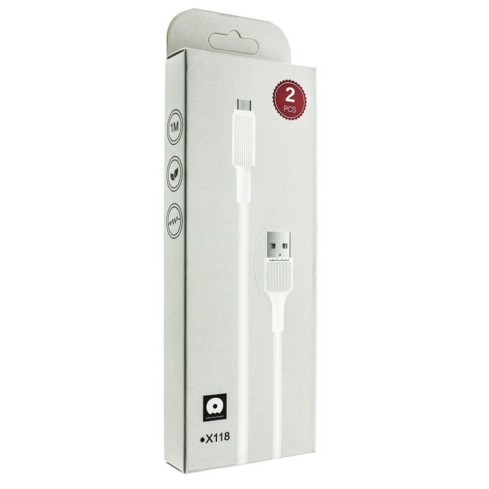 Кабель USB WUW X118 USB - micro 2,4A, 2 кабеля в упаковці !!! Кабель USB WUW X118 USB - micro 2,4A, 2 кабеля в упаковці !!!