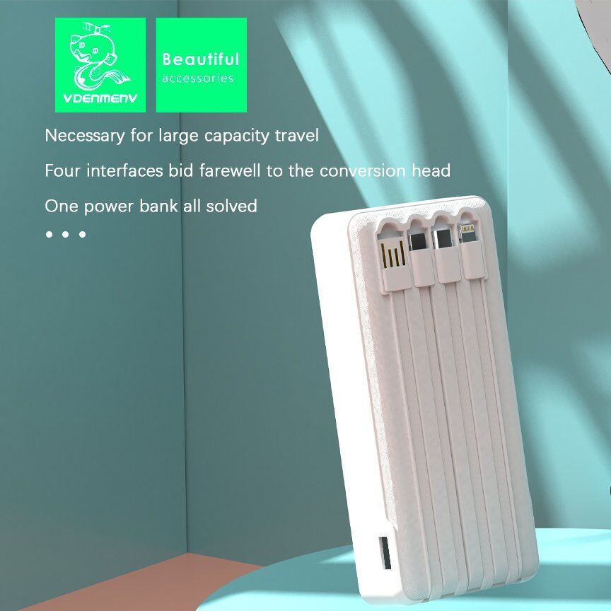 POWER BANK DENMEN DP20 20000mAh 2.1A LED power display Вбудовані кабелі POWER BANK DENMEN DP20 20000mAh 2.1A LED power display Вбудовані кабелі