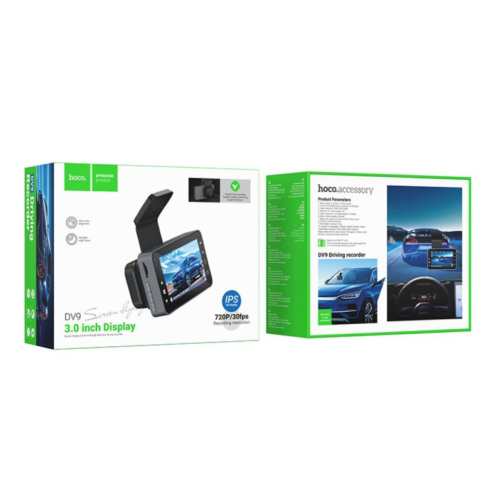 Автомобільний відеореєстратор HOCO DV9, сірий Автомобільний відеореєстратор HOCO DV9, сірий