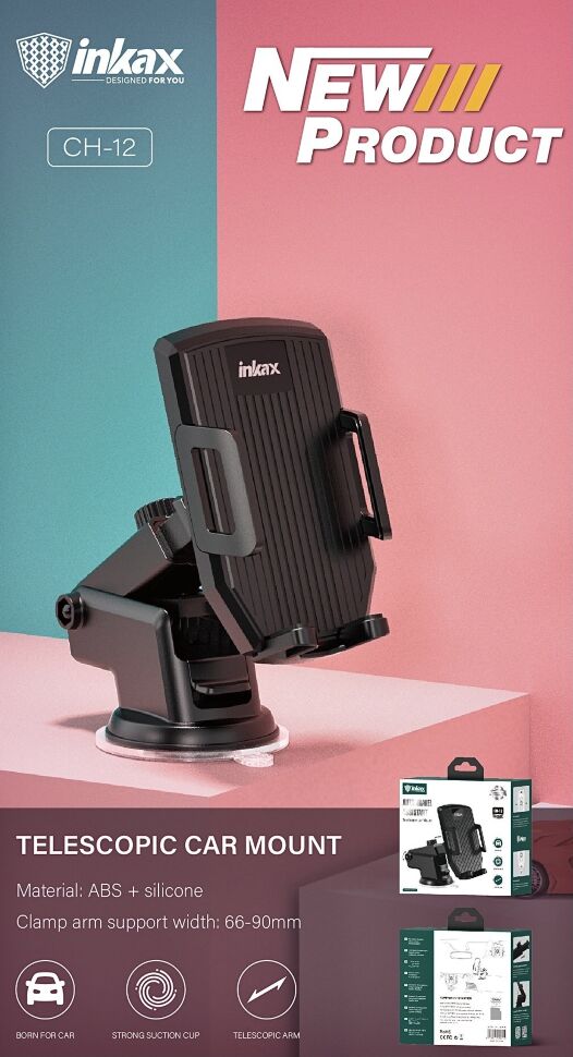 Автомобільний тримач INKAX CH-12 на торпедо авто / лобове скло