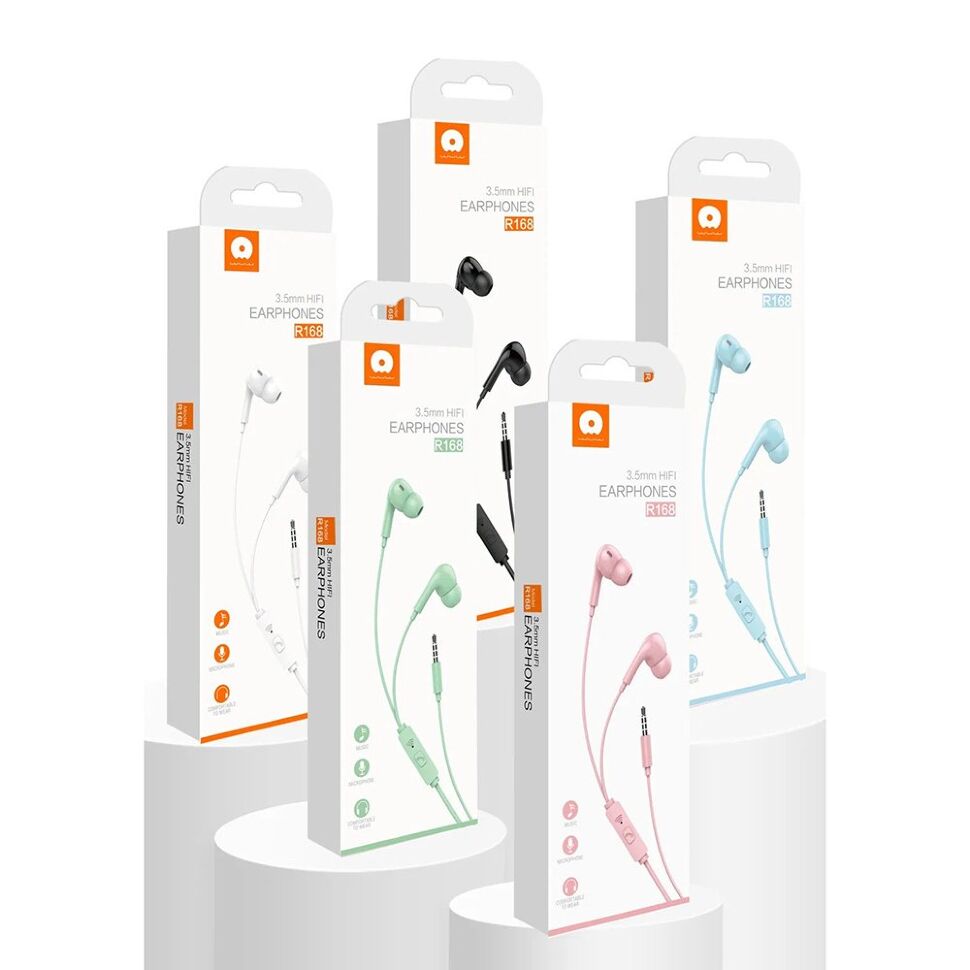 Дротові навушники WUW R168, білий