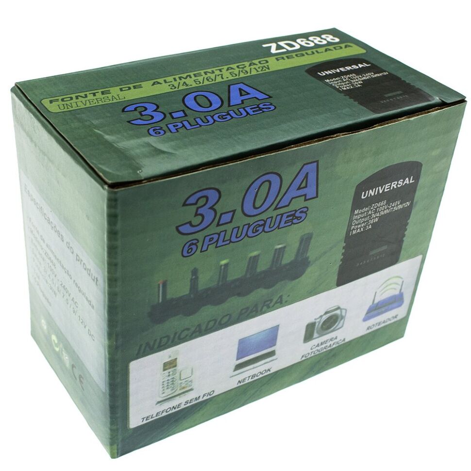 Мережевий зарядний пристрій універсальний з перемикачем ZD688 36W 6 режимів 3A с 6 перехідниками Мережевий зарядний пристрій універсальний з перемикачем ZD688 36W 6 режимів 3A с 6 перехідниками