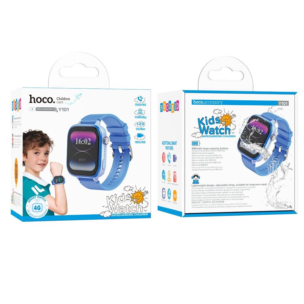 Годинник HOCO Y101 children watch with call function 4G, синій