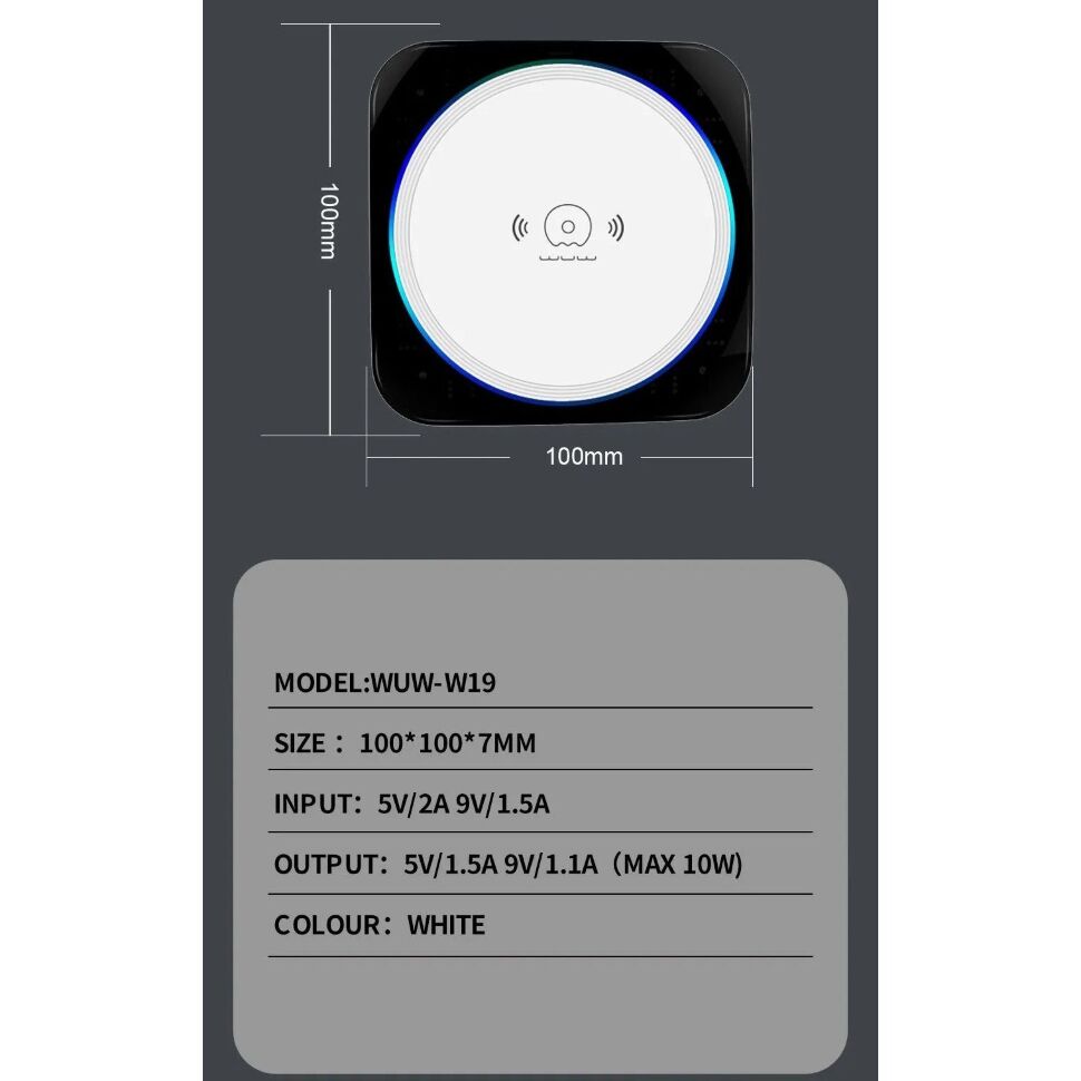 Бездротова настільна підставка WUW W19 USB-MICRO 10W (40) Бездротова настільна підставка WUW W19 USB-MICRO 10W (40)