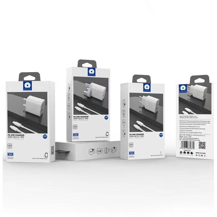 Зарядний пристрій WUW T41 PD 20W / QC3.0 + USB-C TO LIGHTNING Зарядний пристрій WUW T41 PD 20W / QC3.0 + USB-C TO LIGHTNING
