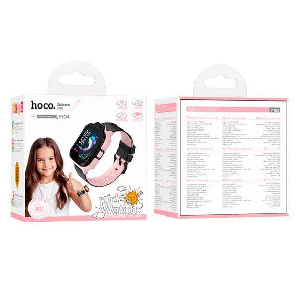 Годинник HOCO Y104 children phone-watch 4G, РОЖЕВИЙ