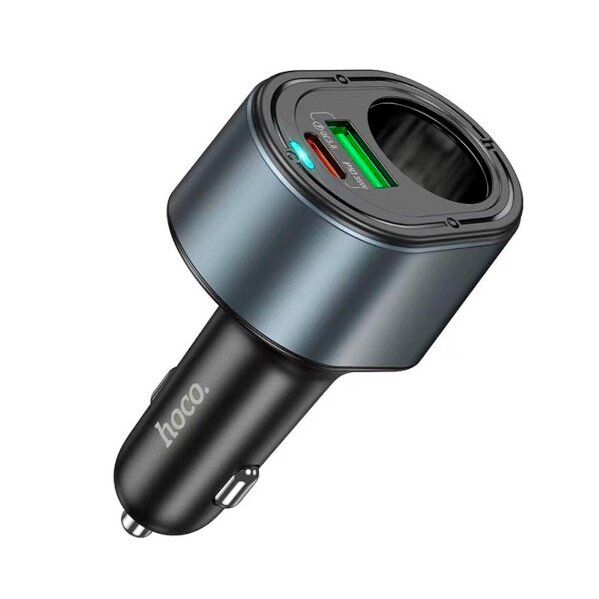 Автомобільний зарядний пристрій HOCO Z56 з роз'ємом прикурювача TYPE-C PD 35W + USB QC 3.0, чорний Автомобільний зарядний пристрій HOCO Z56 з роз'ємом прикурювача TYPE-C PD 35W + USB QC 3.0, чорний