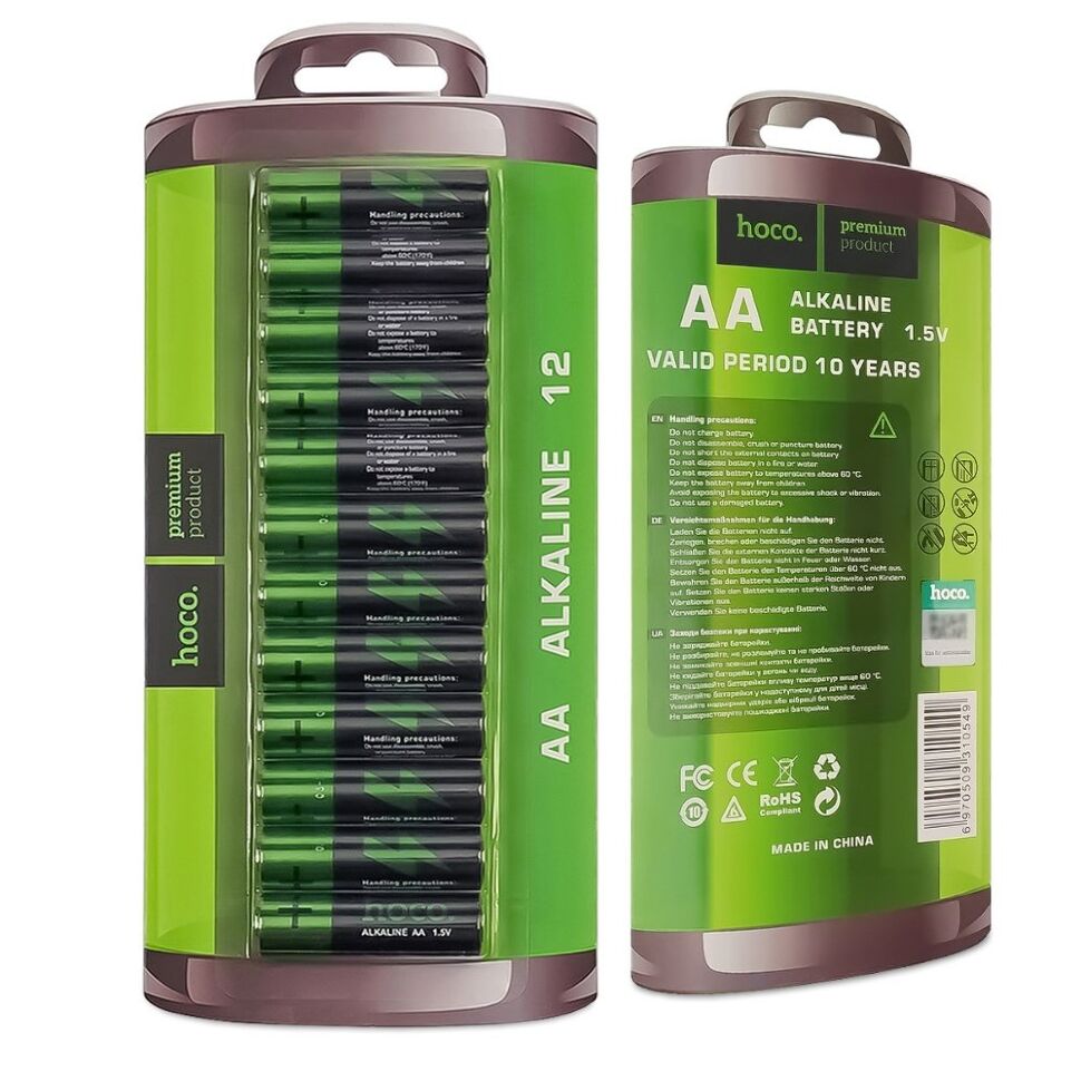 Батарейка AA лужна HOCO LR6 1.5V, 12 штуки