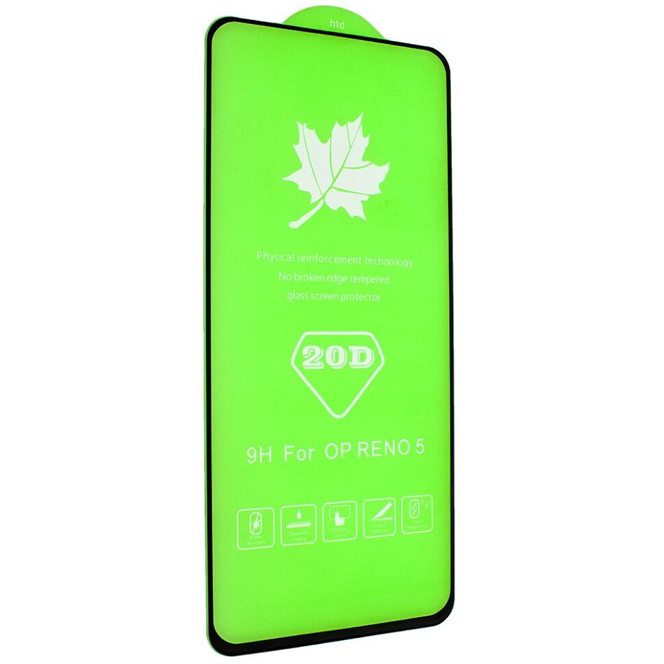 Захисне скло 20D OPPO RENO 5 LITE ЧОРНИЙ