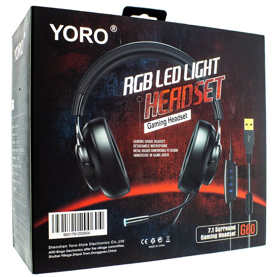 Ігрова гарнітура для комп'ютера YORO G60