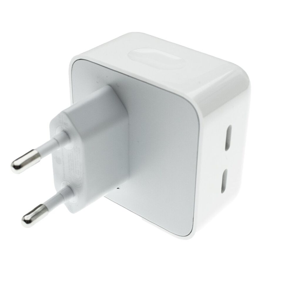 Мережевий зарядний пристрій USB-C+C 35W APPLE A2347 PD 3800 mA ORIGINAL БЕЗ УПАКОВКИ (MAX 50W)