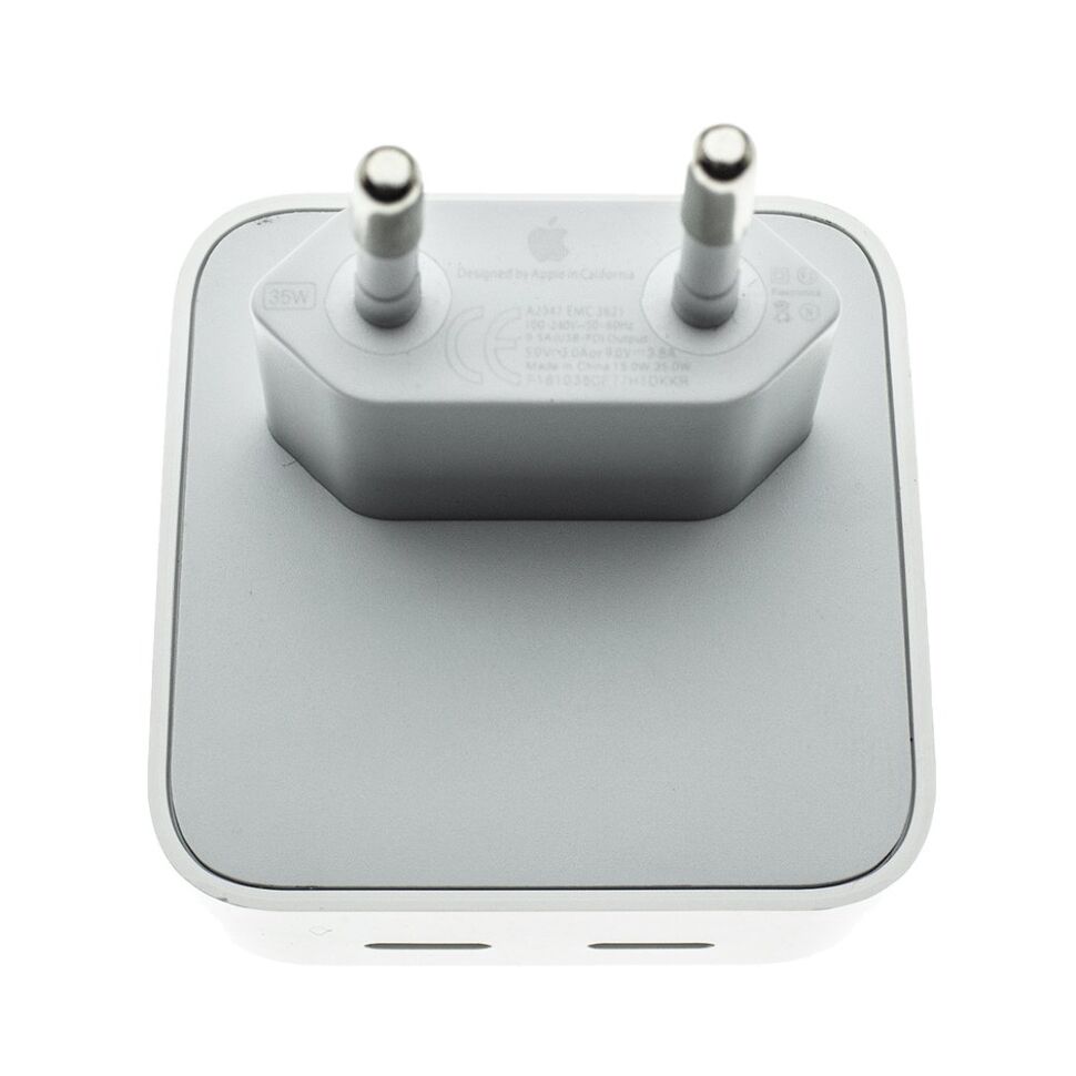 Мережевий зарядний пристрій USB-C+C 35W APPLE A2347 PD 3800 mA ORIGINAL БЕЗ УПАКОВКИ (MAX 50W)