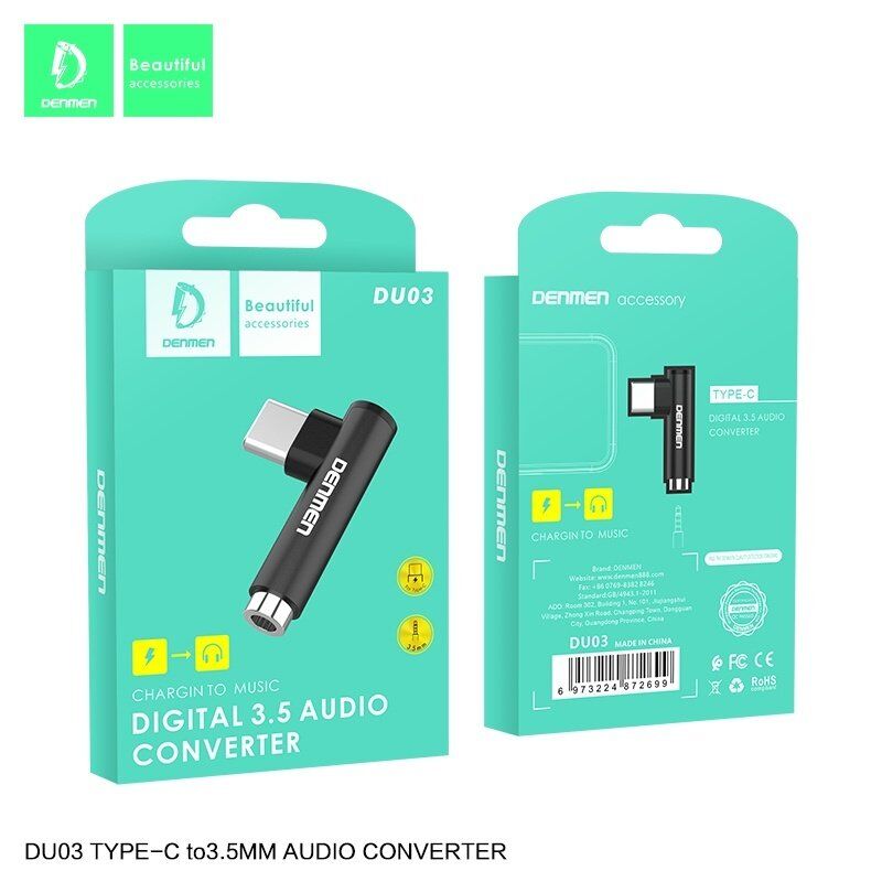 AUX ПЕРЕХІДНИК Denmen DU03 Type-C - jack 3.5 мм FOR ANDROID / MAC AUX ПЕРЕХІДНИК Denmen DU03 Type-C - jack 3.5 мм FOR ANDROID / MAC
