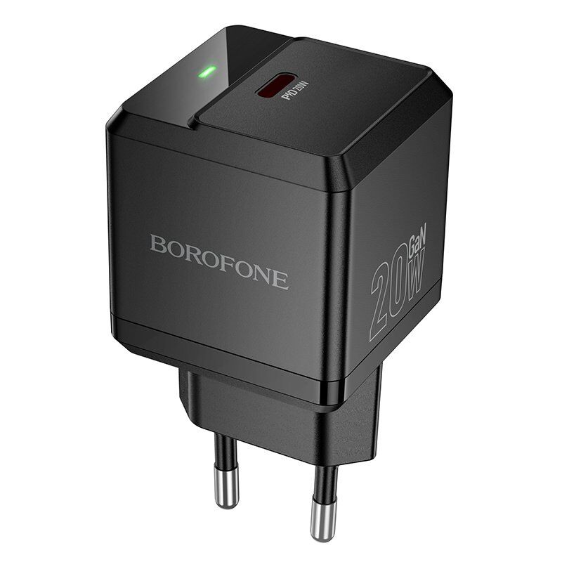 Сетевое зарядное устройство BOROFONE BN18 Intenso Type-C PD 20W, чёрный