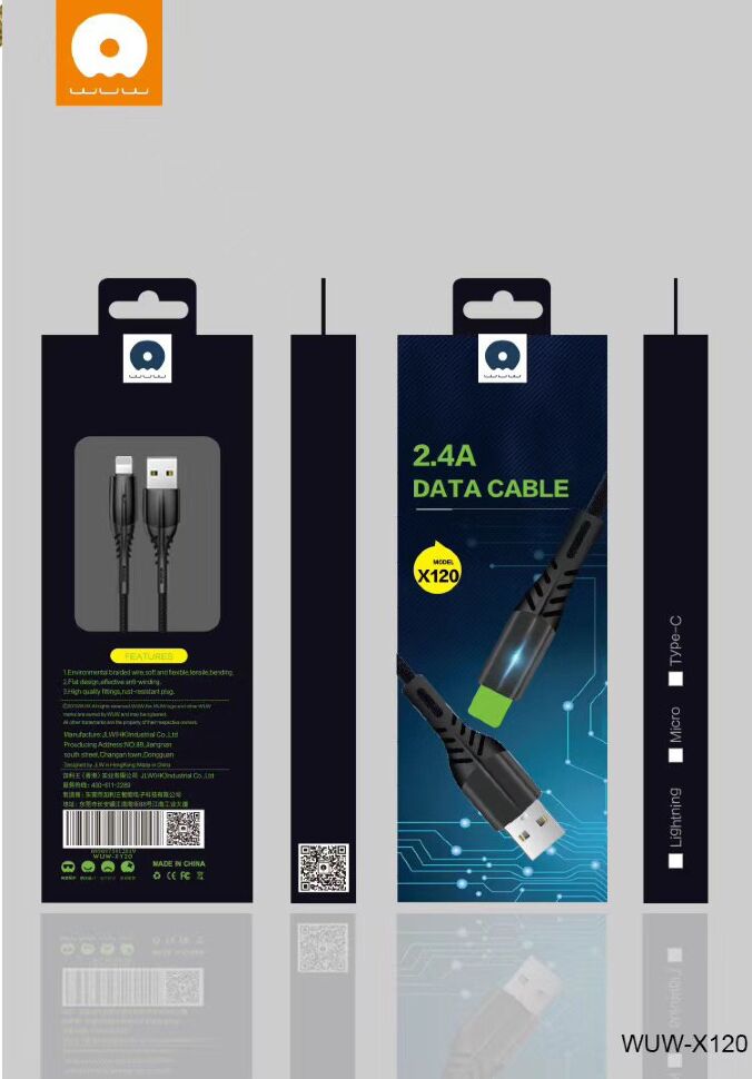 Кабель USB WUW X120 USB - Lightning 2.4A Кабель USB WUW X120 USB - Lightning 2.4A