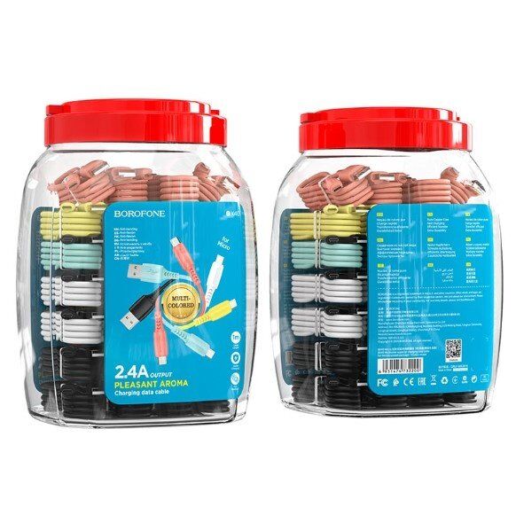 USB кабель BOROFONE BX40 charging data USB - micro USB (банка 30 шт.) USB кабель BOROFONE BX40 charging data USB - micro USB (банка 30 шт.)