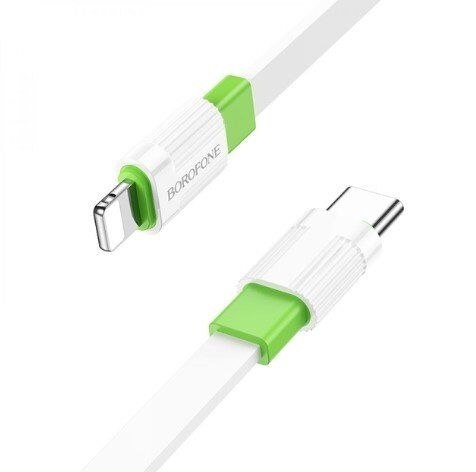 USB-C кабель BOROFONE BX89 charging data TYPE-C - Lightning біло-зелений USB-C кабель BOROFONE BX89 charging data TYPE-C - Lightning біло-зелений