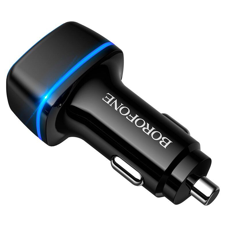 Автомобільний зарядний пристрій BOROFONE BZ14 Max dual port ambient light car charger Автомобільний зарядний пристрій BOROFONE BZ14 Max dual port ambient light car charger