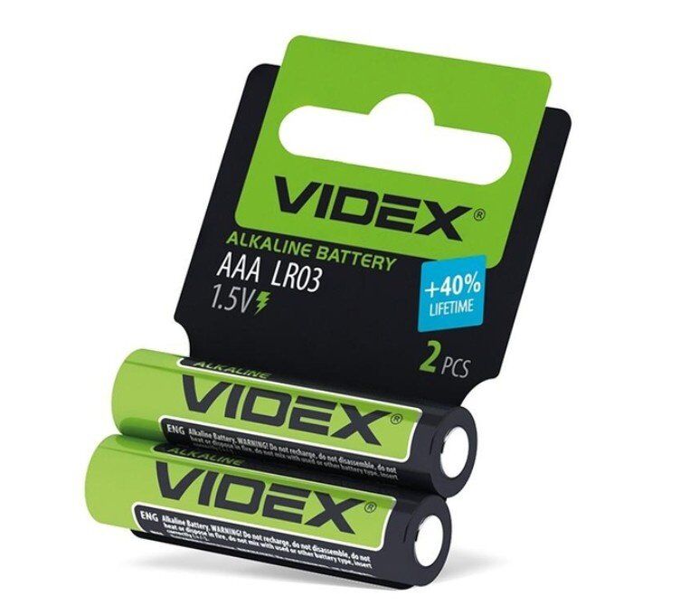 Батарейка AAA ALKALINE VIDEX LR03 1.5V, 2 штуки Батарейка AAA ALKALINE VIDEX LR03 1.5V, 2 штуки