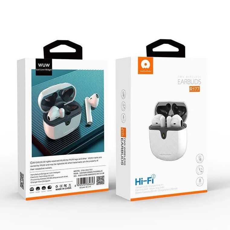 Бездротові навушники WUW R177 TWS Wireless earbuds БІЛИЙ (48) Бездротові навушники WUW R177 TWS Wireless earbuds БІЛИЙ (48)
