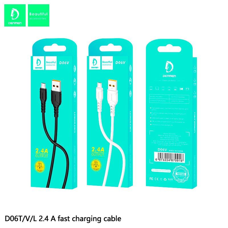 Кабель USB Denmen D06V USB - micro USB (2,4A)