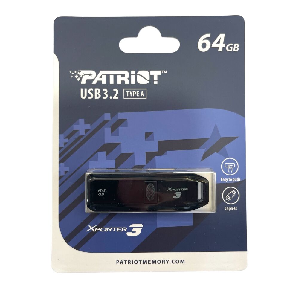Flash Patriot USB 3.2 Xporter 3 64GB Black Flash Patriot USB 3.2 Xporter 3 64GB Black