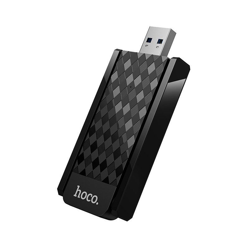 Адаптер-мережева карта HOCO HI34 Wi-Fi 6 USB з двома зовнішніми антенами Адаптер-мережева карта HOCO HI34 Wi-Fi 6 USB з двома зовнішніми антенами