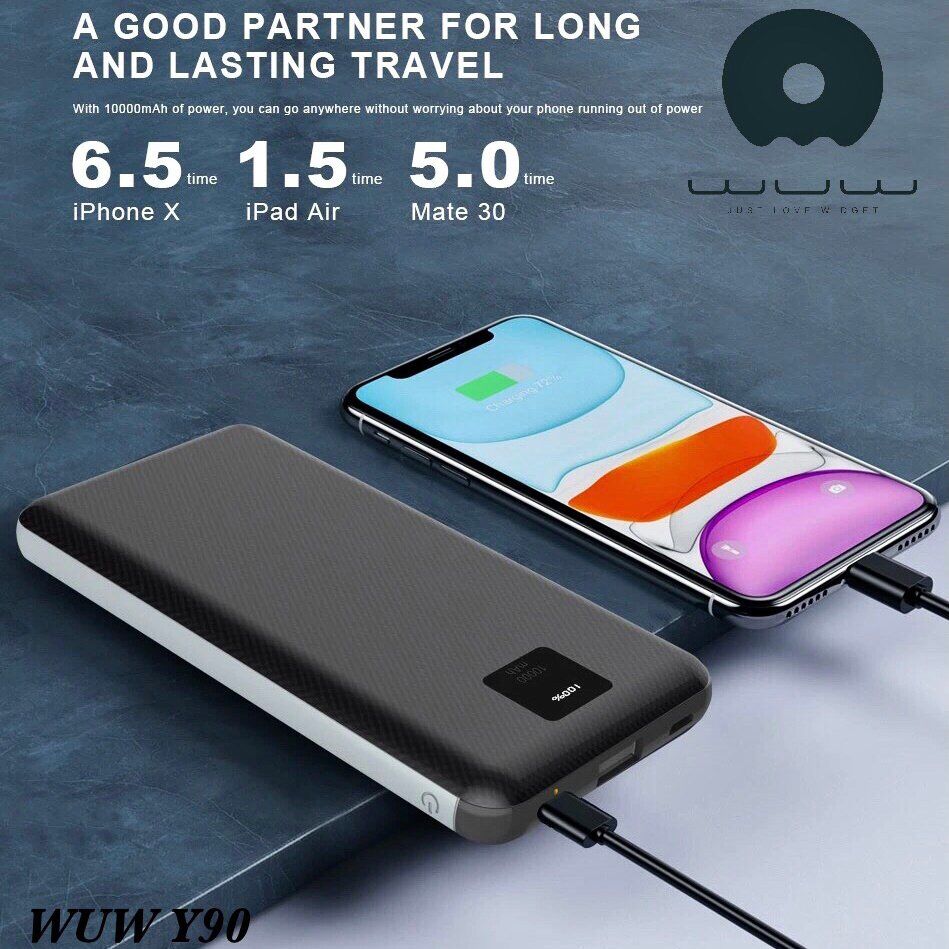 Power Bank WUW Y90 10000 mAh ЧОРНИЙ
