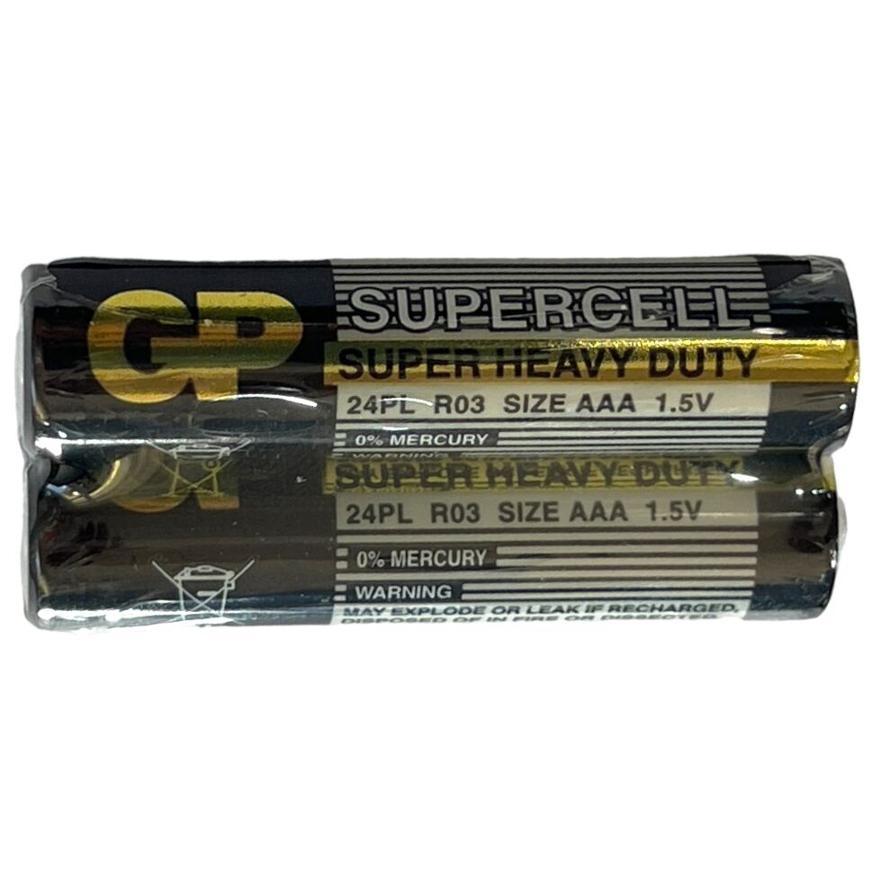 Батарейка AAA вугільно-цинкові GP R03 24PL 1.5V, 2 штуки BLACK Батарейка AAA вугільно-цинкові GP R03 24PL 1.5V, 2 штуки BLACK