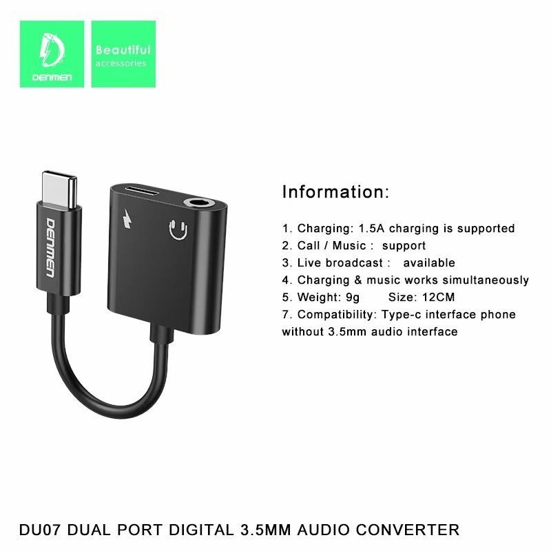 AUX ПЕРЕХІДНИК Denmen DU07 Type-C - jack 3.5 мм + ЗАРЯДКА FOR ANDROID / MAC AUX ПЕРЕХІДНИК Denmen DU07 Type-C - jack 3.5 мм + ЗАРЯДКА FOR ANDROID / MAC